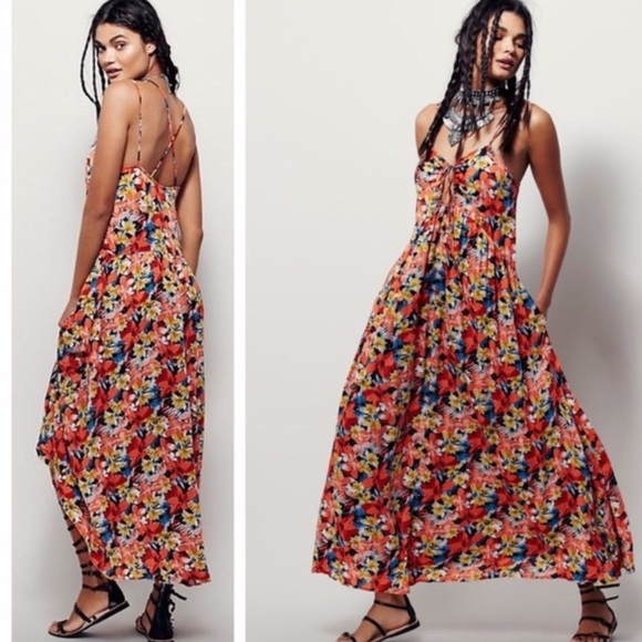Free People Dresses & Skirts - Free People Mulberry Floral Maxi Dress